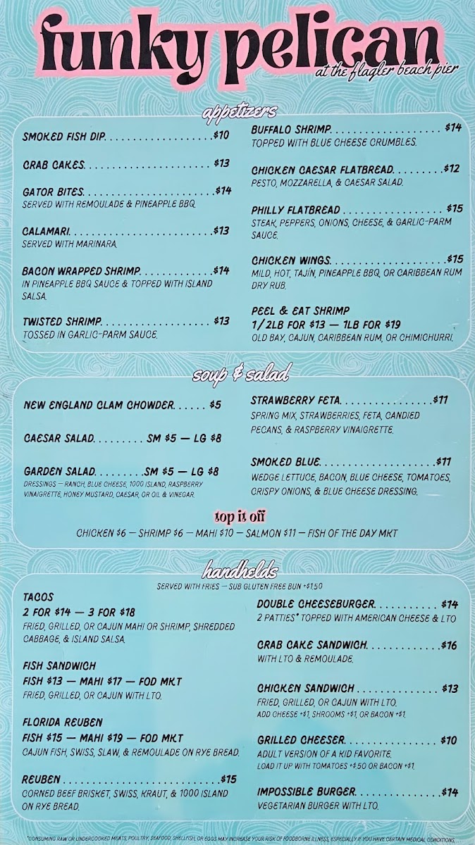 Funky Pelican Menu - Image 2