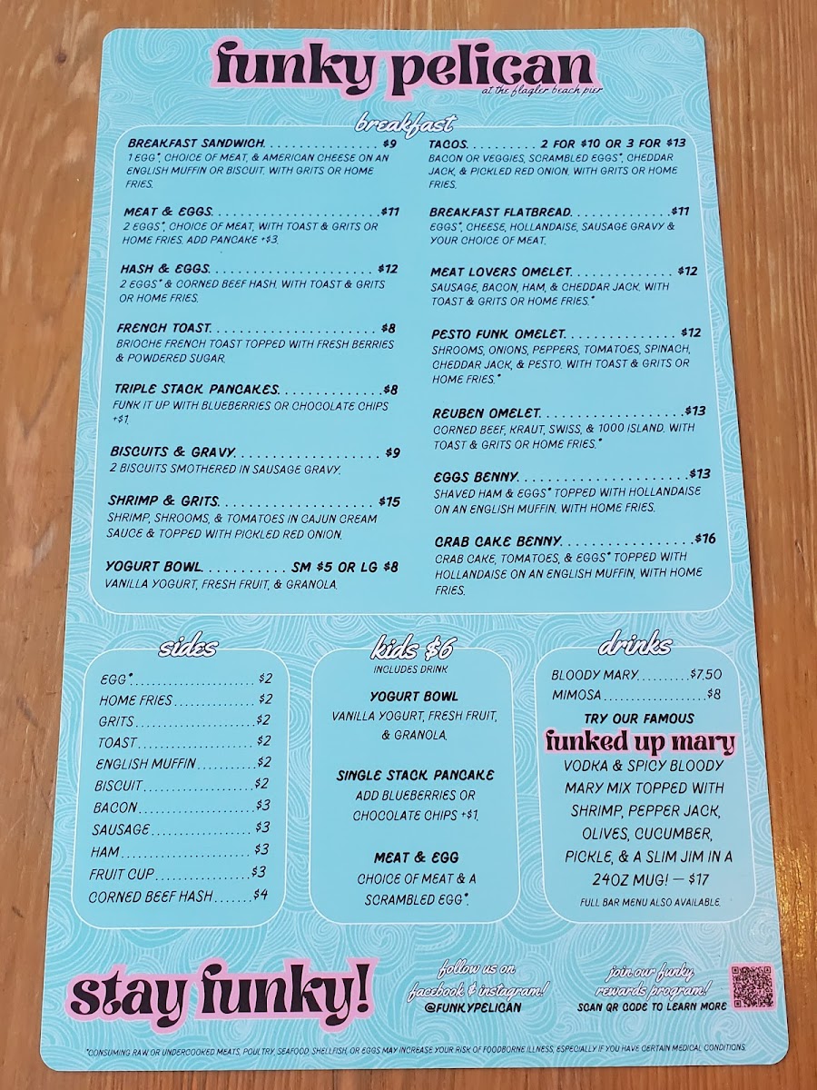 Funky Pelican Menu - Image 4